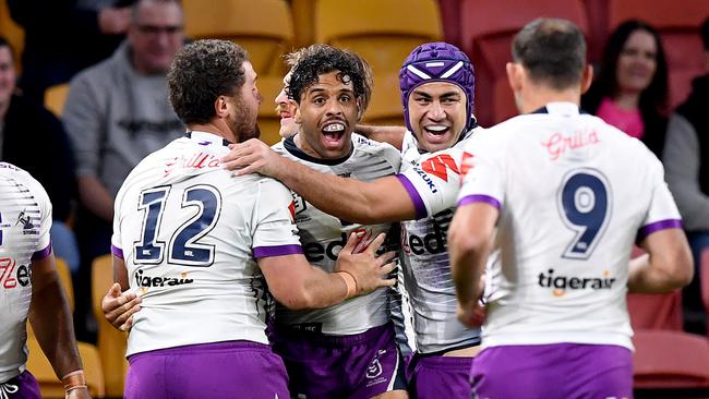 Josh Addo-Carr pounced on the Milford error to open up the scoring. Picture: Getty Images.