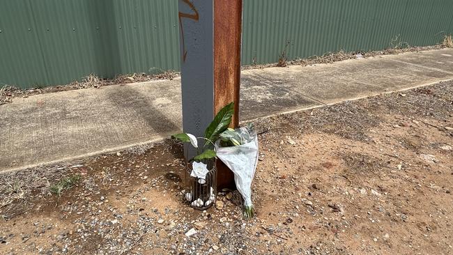 Flowers left at the scene of a fatal crash at Queenstown overnight . Picture: Natalie Vikhrov