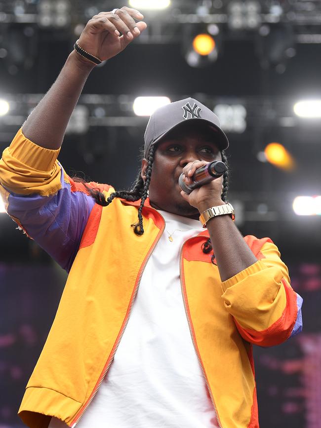 Baker Boy performs during the Fire Fight Australia bushfire relief concert in February. Picture: Joel Carrett