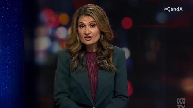 Q+A host Patricia Karvelas announced there would be no audience because of the sensitivity of the topic of last night’s show.