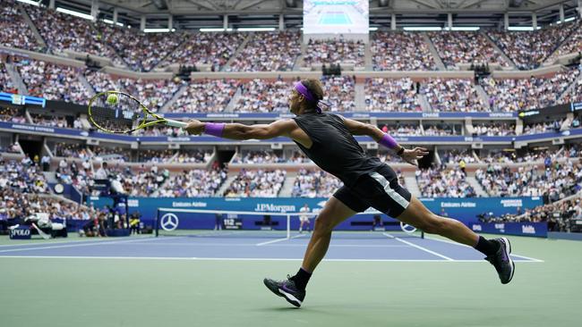 Rafael Nadal on his way to winning last year’s US Open final in New York City. Picture: AP