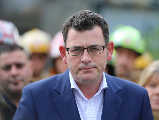 Victorian Premier Daniel Andrews holds a press conference after Jane Garrett resigned. Picture: Alex Coppel