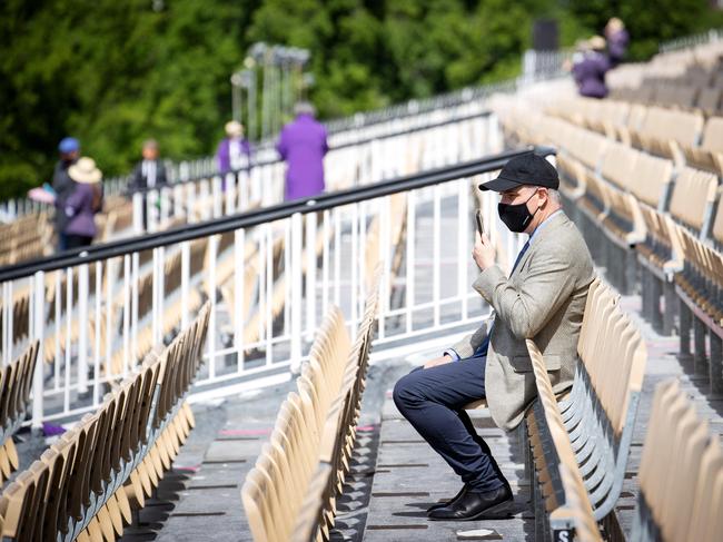 Over 5000 punters are allowed into Flemington. Picture: Mark Stewart