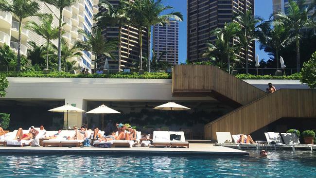 The beautiful pools at The Modern Honolulu hotel.