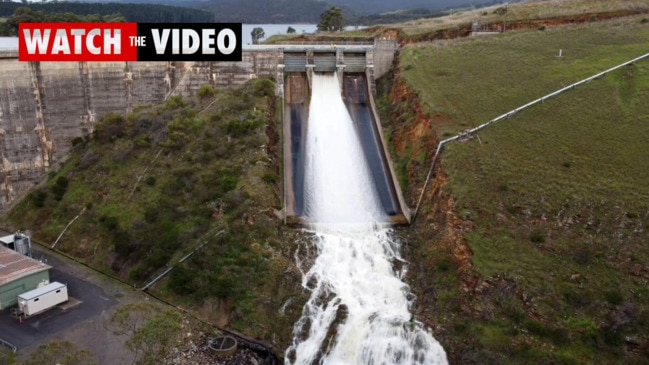 Water flows through Myponga Reservoir