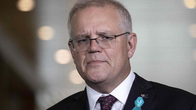 Prime Minister Scott Morrison stressed the vaccine’s safety during a snap press conference. Picture: NCA NewsWire/Gary Ramage