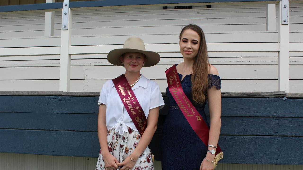 Junior Miss Showgirl Romana Ricketts and Miss Showgirl Amanda Hironat the Murgon Show. Photo: Laura Blackmore