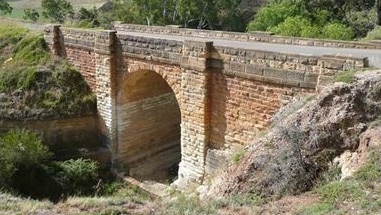 The Bridge over Djerriwarrh Creek is an early high sandstone road bridge, built for the Colonial government in 1858, on the Ballarat Road and is listed with Heritage Victoria as being of state historical significance. Picture: Heritage Victoria