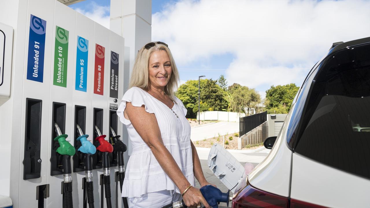 Tracie Williams gets her fuel at the Pearl Energy petrol station. Picture: Kevin Farmer