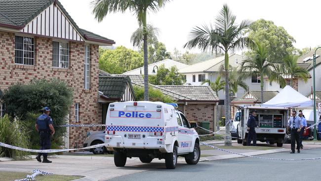 Police at the Karana Downs home where Patrick Willemyns was bludgeoned with a spanner. Picture: Adam Armstrong.