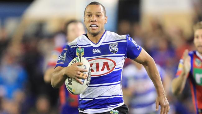 Moses Mbye is on the move for the Bulldogs. Picture: Mark Evans