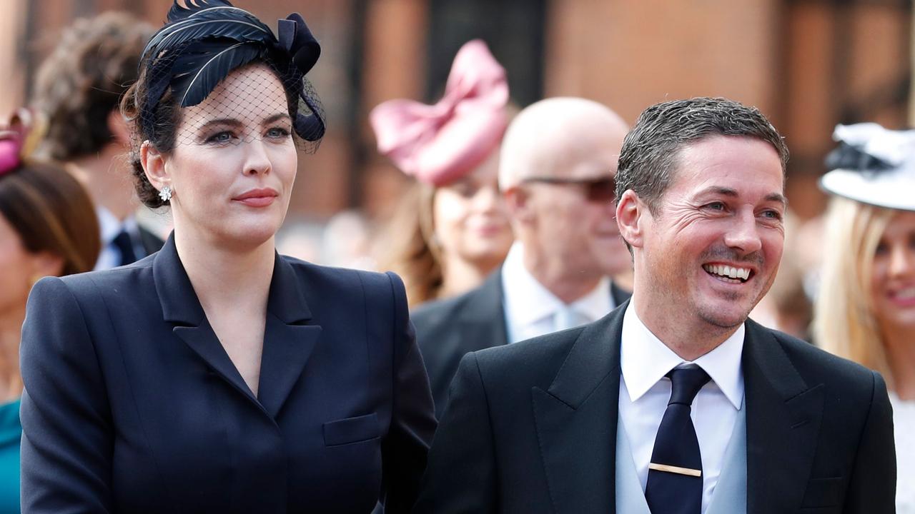 Liv Tyler and her partner Dave Gardner at Princess Eugenie’s wedding. Picture: Alastair Grant/AFP