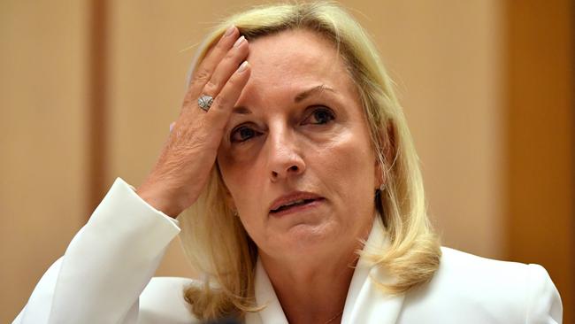 Former Australia Post CEO Christine Holgate appearing before the Senate inquiry today. Picture: AAP Image/Pool/Mick Tsikas