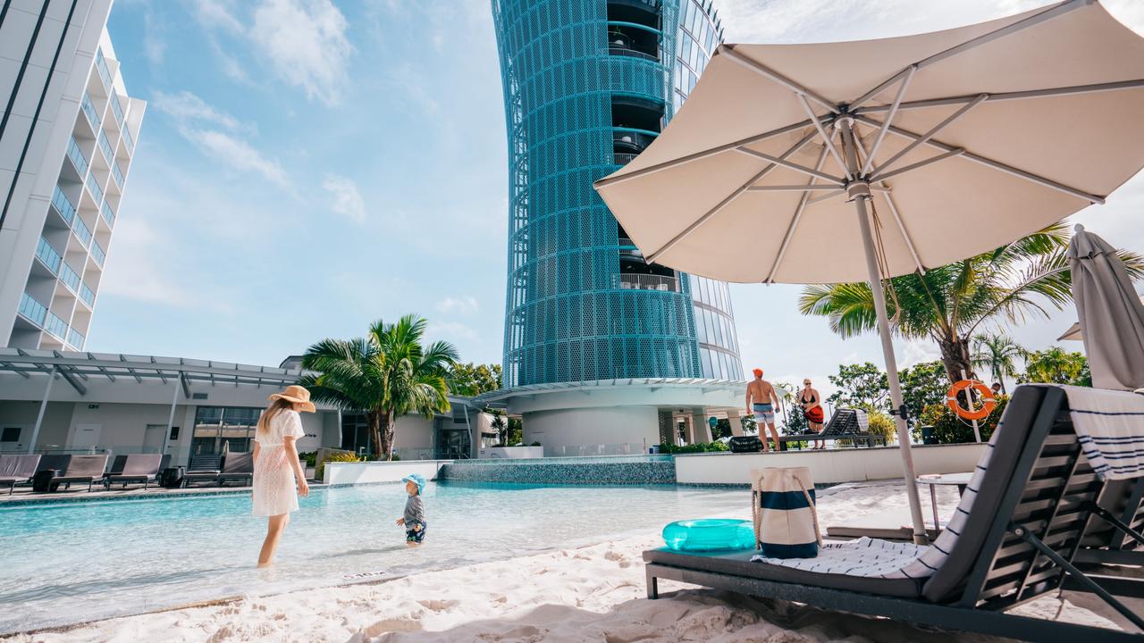 The Crystalbrook Riley pool even has its own beach. Picture: Jesse Lindemann.