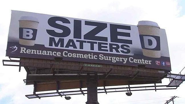 A plastic surgery billboard in California is drawing complaints from some.