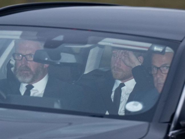 Prince Harry seen leaving Aberdeen Airport for Balmoral. Picture: Michal Wachucik/Abermedia/Australscope