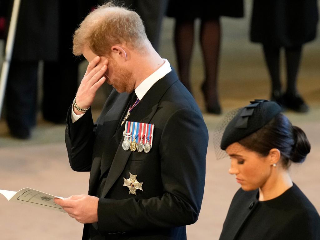 Prince Harry was visibly touched by the service. Picture: Getty Images.