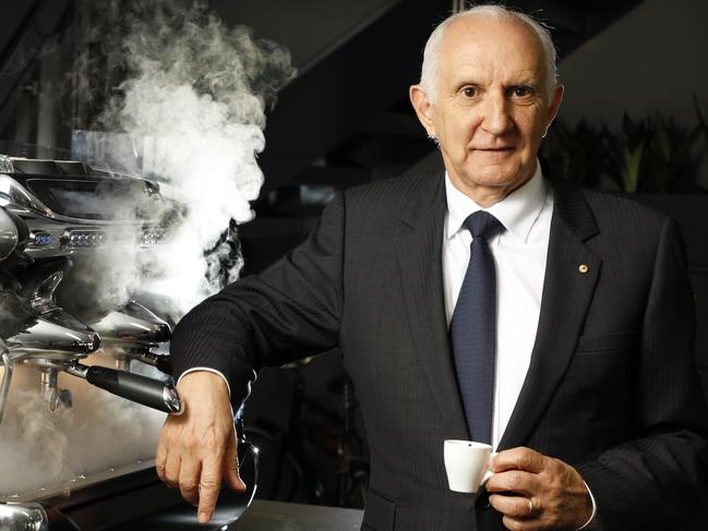 Les Schirato, the owner of Vittoria coffee. Photos by Chris Pavlich for The Australian