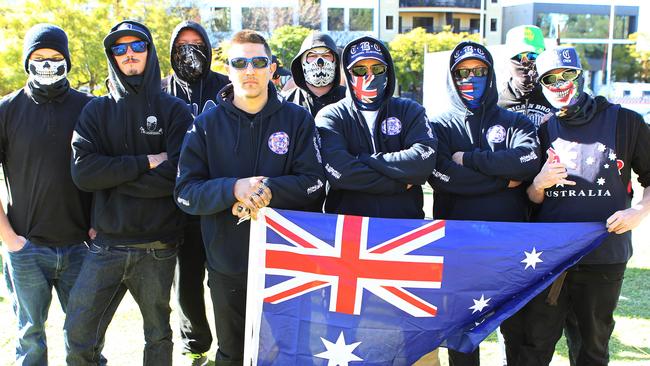 The angry white men in the Reclaim Australia movement. picture: Sean Middleton