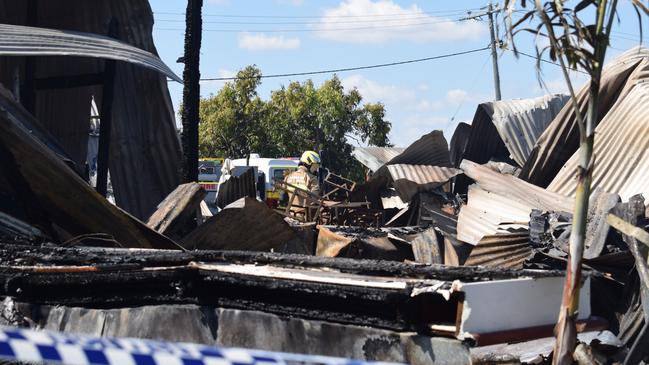 The scene of a fire at the Baralaba Hotel on Saturday morning, August 24, 2024. Picture: Aden Stokes