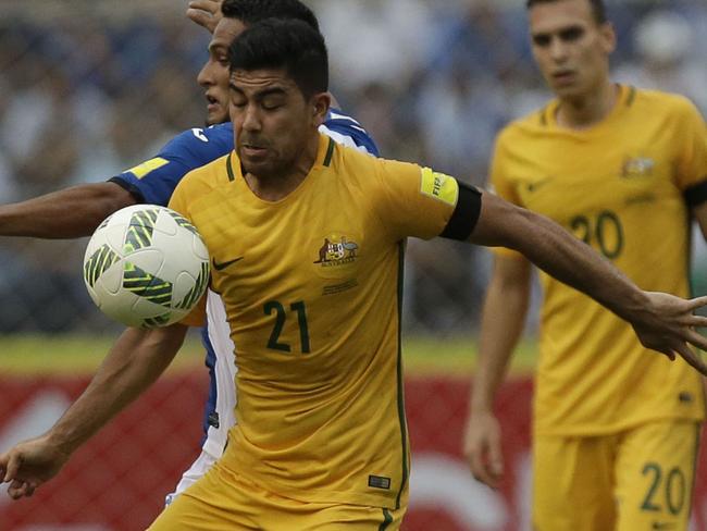 Massimo Luongo was one of Australia’s stand outs in a rough and tumble midfield.