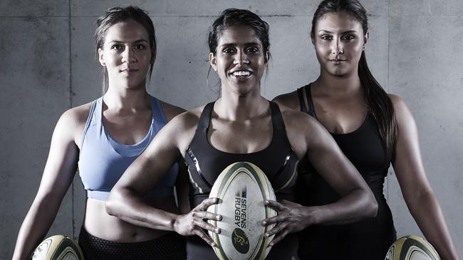 Taleena Simon (front) has returned to league from rugby sevens. Pic: Christopher Walsh