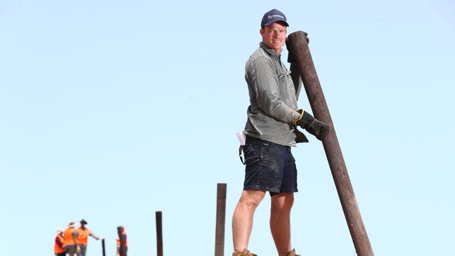 Troubridge Point farmer Jack Barlow is putting up about 20 kilometres of replacement fencing after the November Yorketown fire, with the help of Blaze Aid. Picture: TAIT SCHMAAL.