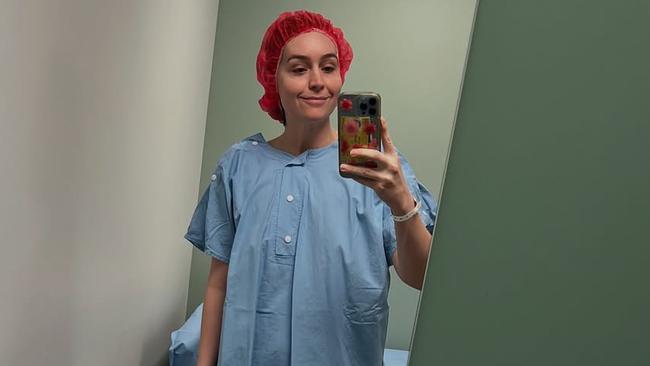 Amy Sheppard undergoes egg retrieval surgery. Photo: Instagram.
