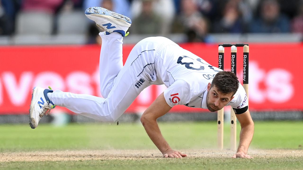 Mark Wood of England. Photo by Gareth Copley/Getty Images