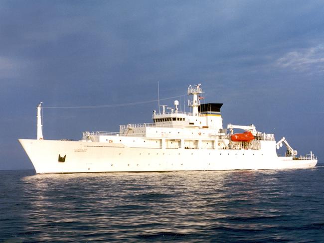 The USNS Bowditch, a civilian US Navy oceanographic survey ship, was recovering two drones on Thursday when a Chinese navy ship seized a drone. Picture: CHINFO, Navy Visual News via AP