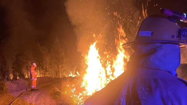 The bushfire at Beerwah. Picture: Valdora/Yandina Rural Fire Brigade