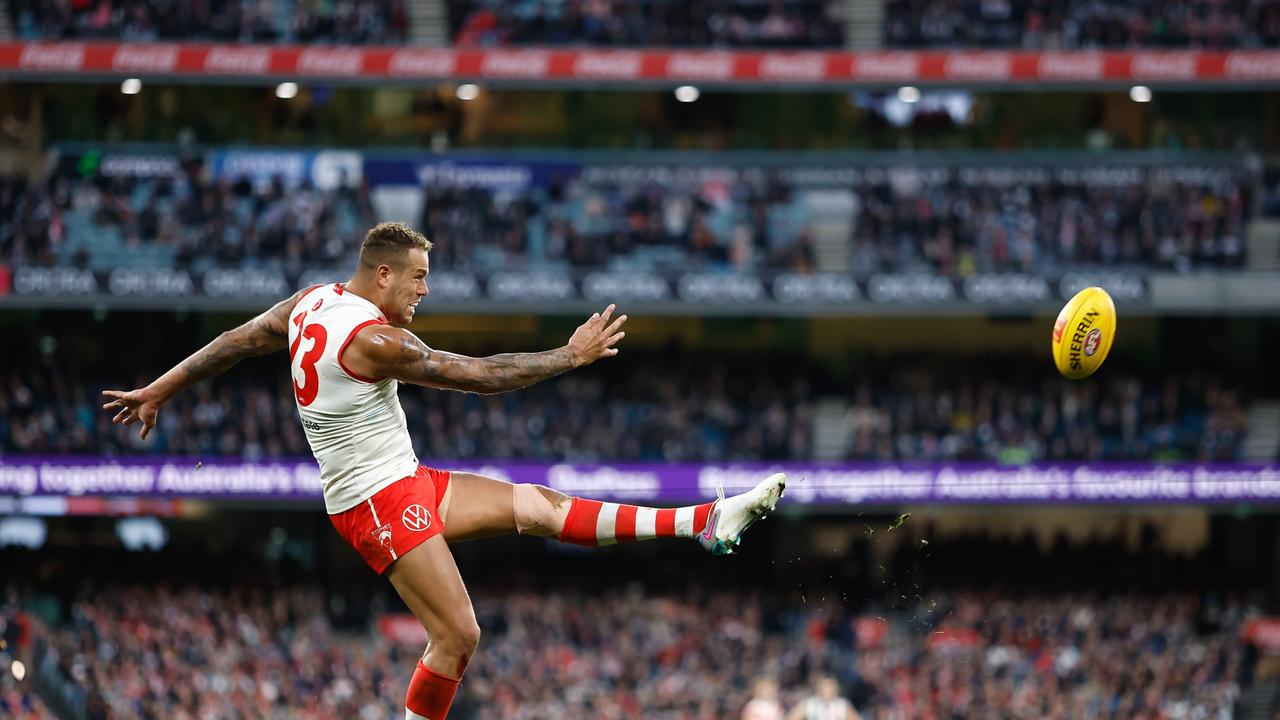 It was likely one of Lance Franklin’s final appearances at the MCG. (Photo by Dylan Burns/AFL Photos via Getty Images)