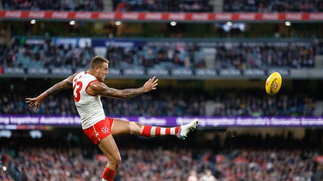 It was likely one of Lance Franklin’s final appearances at the MCG. (Photo by Dylan Burns/AFL Photos via Getty Images)