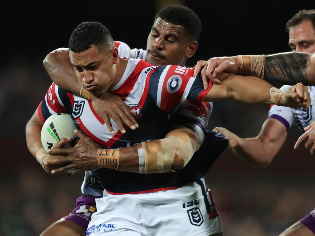 Roosters prop Sio Siua Taukeiaho has the ability to score well above his 2020 starting price - provided he can stay on the field. Picture: Brett Costello