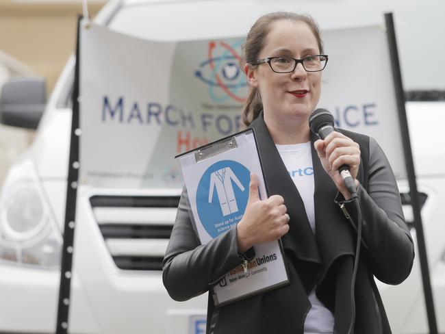 March for Science in Hobart at Parliament Garden.  Pictured at the rally is speaker Jessica Munday, secretary of unions.PIC: MATT THOMPSON