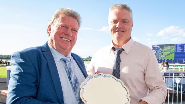 The Amelia’s Jewel team - Peter Walsh with trainer Simon Miller.