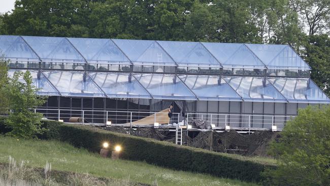 The huge marquee erected for the wedding reception. Picture: Neil Mockford