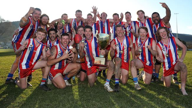 Omeo and District league premiers Lindenow South. Picture: Yuri Kouzmin