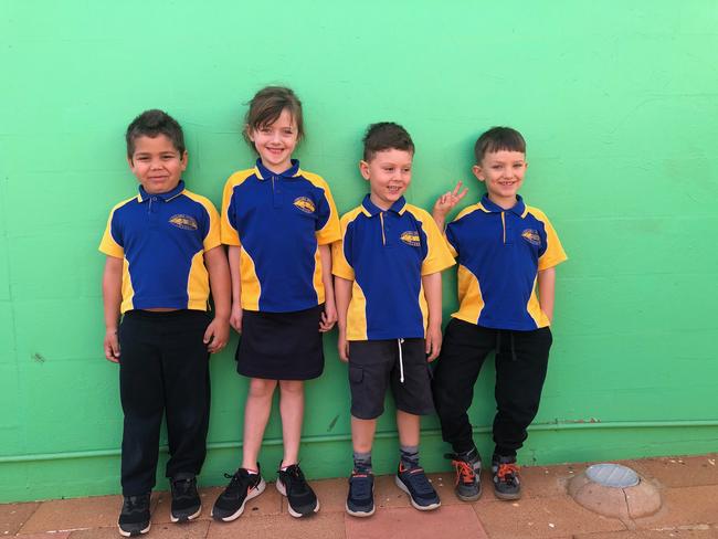 YULARA SCHOOL: T1 BUTTERFLIES. (L-R): Rhiley Guiseppe, Peaches Laidlaw, Ben Henry, Hendrix Lanyon
