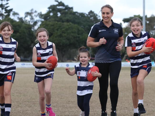 Alera Heyward is a nominee for the Gold Coast Woman of the Year. She's currently coordinating the AFL's local QuickKick program, aimed at empowering women over the age of 35 to play footy. She also coaches under 9's, plays seniors and is from a footy mad family. Picture Glenn Hampson