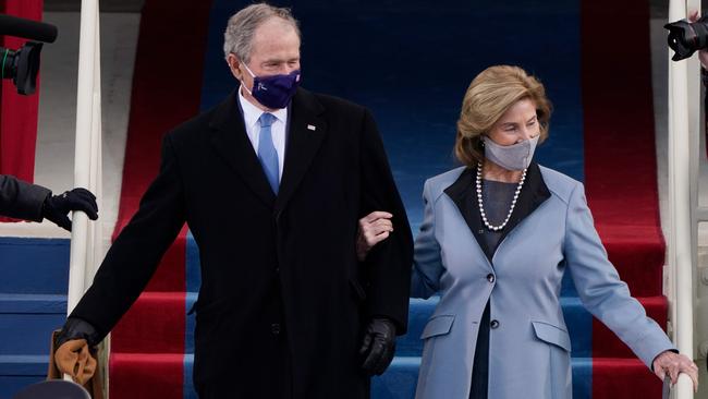 George W. Bush and wife Laura in Washington in January. Picture: AFP