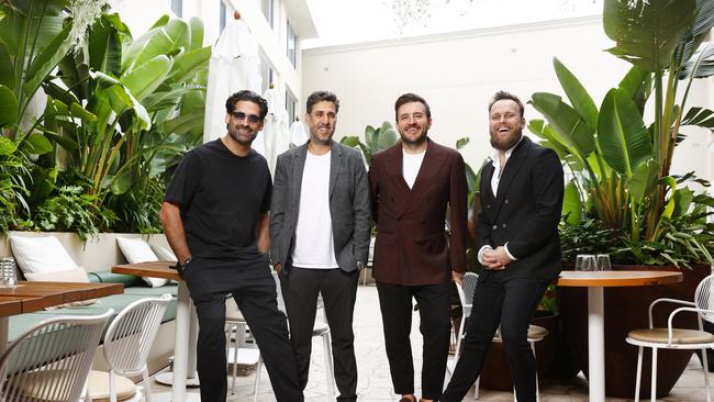 Pictured at The Oxford Hotel is Jon Adgemis, Vince Lombardo, Stefano Catino and Martin Hudak. They have announced that The Maybe Group have been acquired by hospitality group, Public. Picture: Richard Dobson