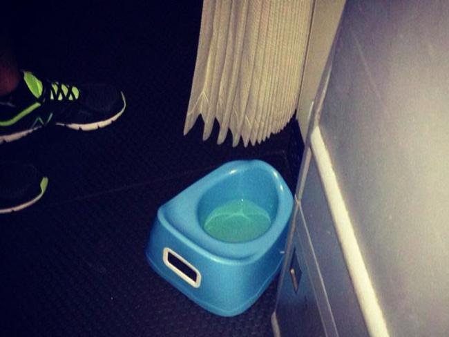 10. Yes, that’s a potty. Yes, it’s full of urine. Picture: Passenger Shaming