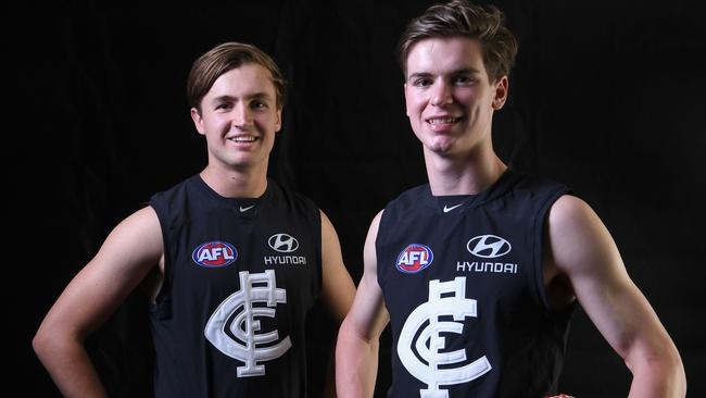 Blues first-round picks Lochie O'Brien and Paddy Dow. Pic: Getty Images