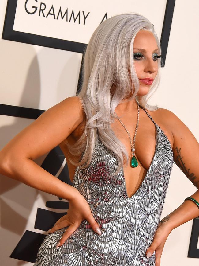 Lady Gaga arrives at the 57th annual Grammy Awards at the Staples Center on Sunday, Feb. 8, 2015, in Los Angeles. Picture: Jordan Strauss/Invision/AP