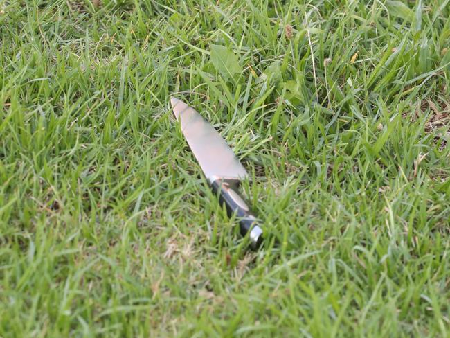 A knife was found at the crime scene. Picture: David Crosling