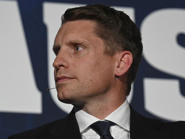 CANBERRA . May 28, 2024: AUKUS, Panel - Kim Beazley, Andrew Hastie, Jonathan Mead, Mike Green and moderator Cameron Stewart during the Defending Australia dinner at The Australian War Memorial in Canberra . Picture: Martin Ollman