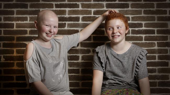 Charlotte Horwood-Young with her friend Freya Woodman. Picture: AAP/Megan Slade