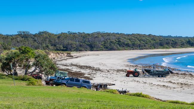 Arrawarra beach boat ramp launch.