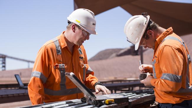 Workers at OZ Minerals’ Prominent Hill mine.